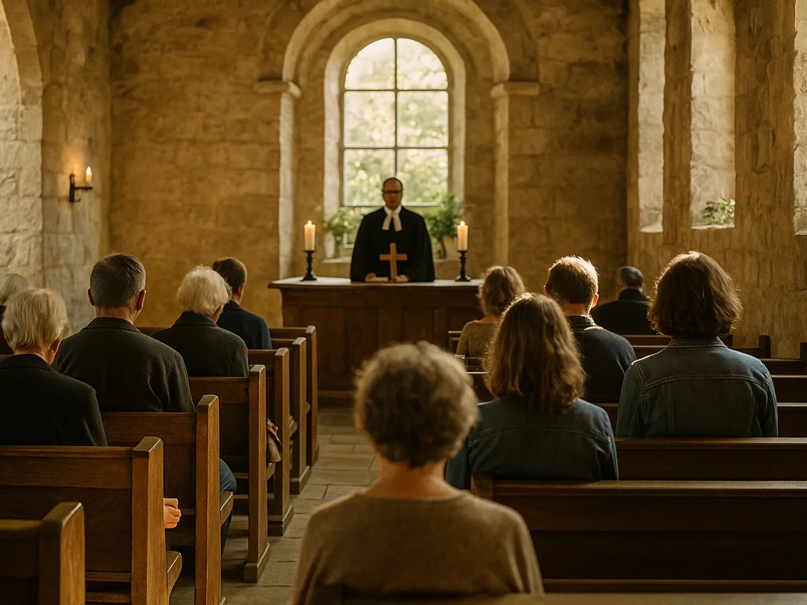 Gemeinde im Sonntagsgottesdienst